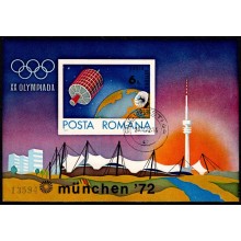 München-olympiaden. Miniark. Stemplet.